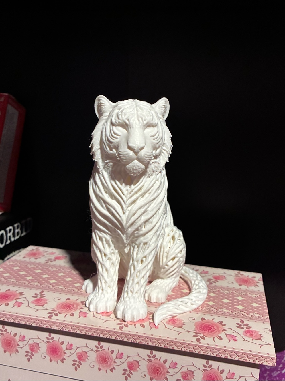 White Decorative Tiger Statue - Home Art Accent